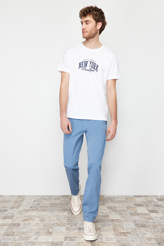 Açık Mavi Slim Fit Chino Pantolon TMNAW24PL00000 - 2