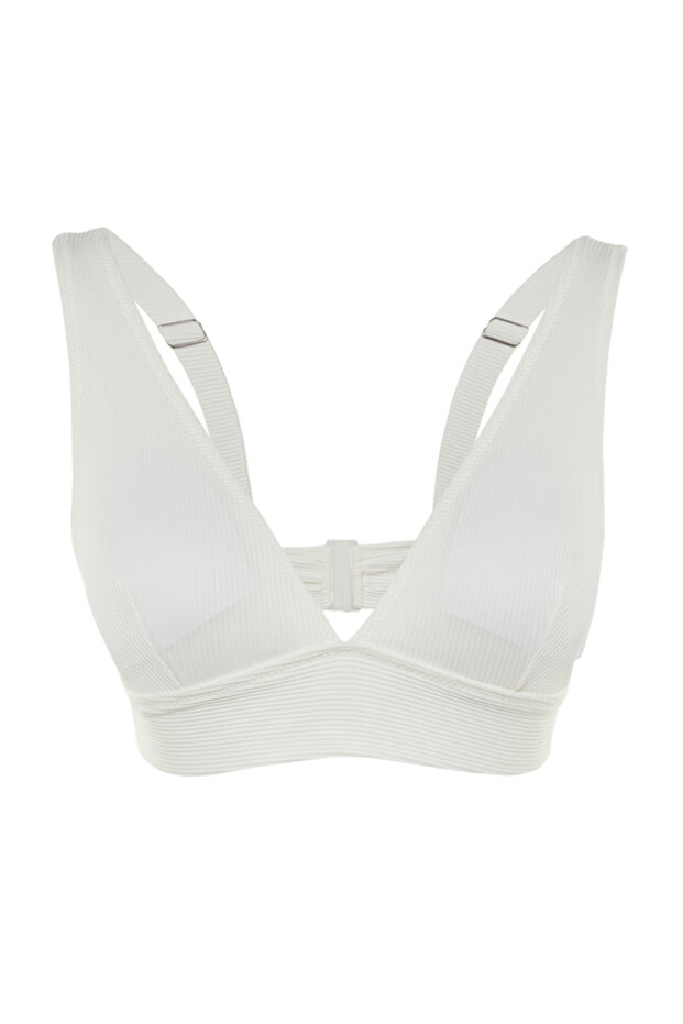 Ekru Üçgen Kaplı Bikini Üstü TBESS22BU0017 - 5