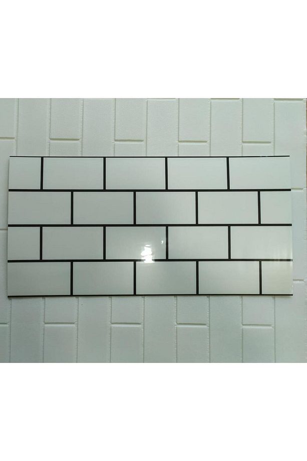 60x30cm Shiny Beyaz Tuğla Desen Kendinden Yapışkanlı Karavan Prefabrik Banyo Wc Duvar Kaplama Paneli - 3