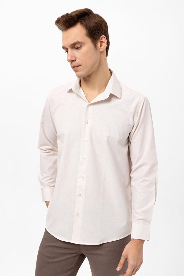 قميص مطبوع عادي بأساور مربعة - 5