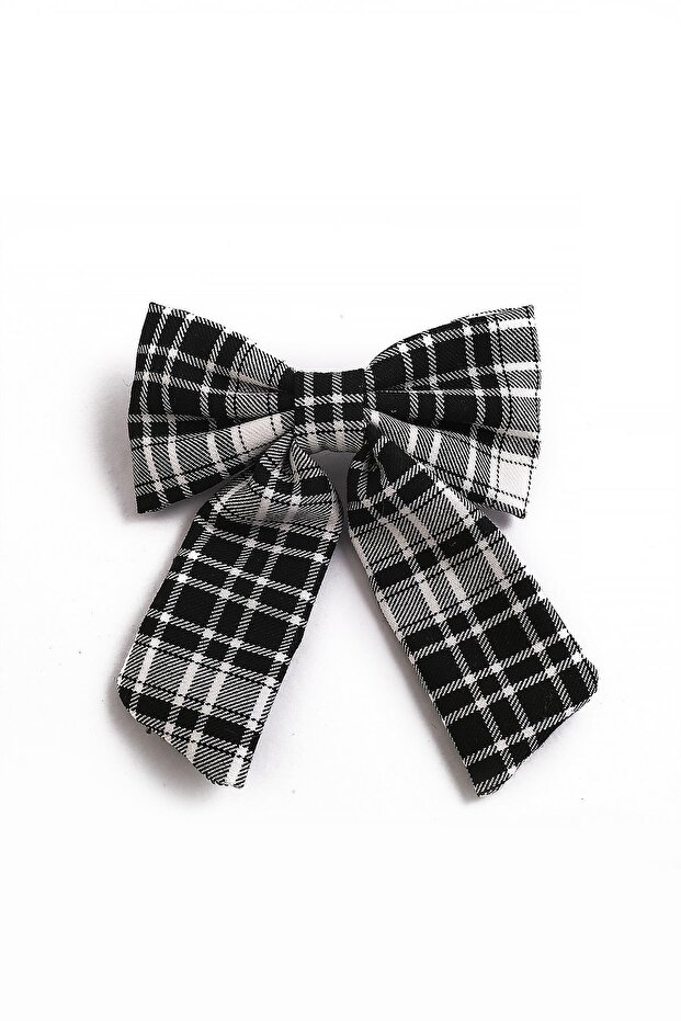 Plaid Patterned Bow Buckle - 1