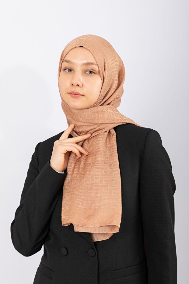Imported Silky Jacquard Geometric - Honey