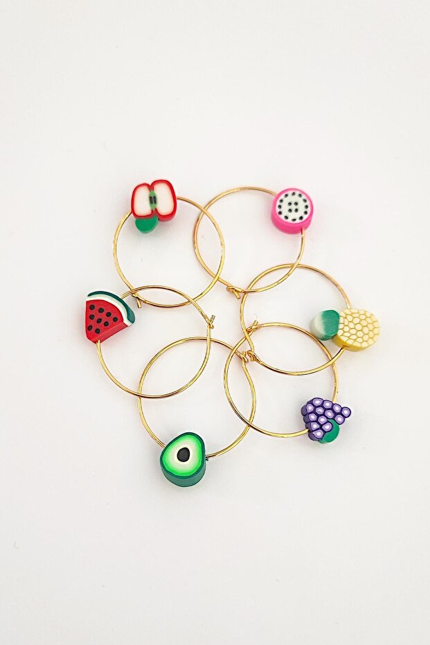 Fruit Charm Multi-Purpose Earring Set 6 Pack - 2