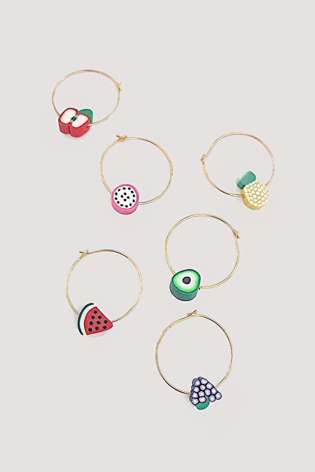 Fruit Charm Multi-Purpose Earring Set 6 Pack - 3
