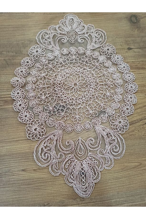 2 Adet Sehpa Örtüsü 38 X 60 Cm. - Pudra - 2