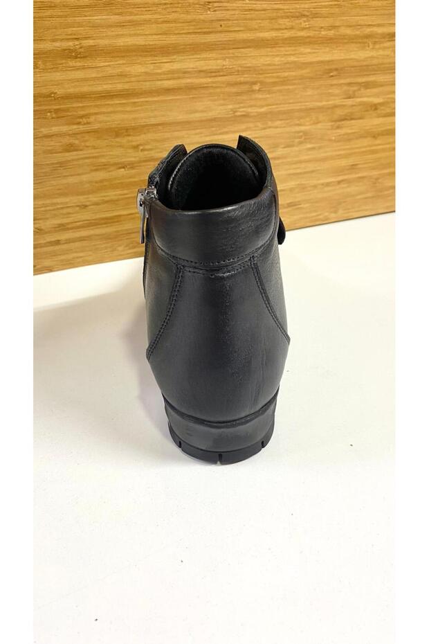 Keen RM 572 Fermuarlı Cırtlı Düz Taban Hakiki Deri Ortopedik Kısa Bot - 5