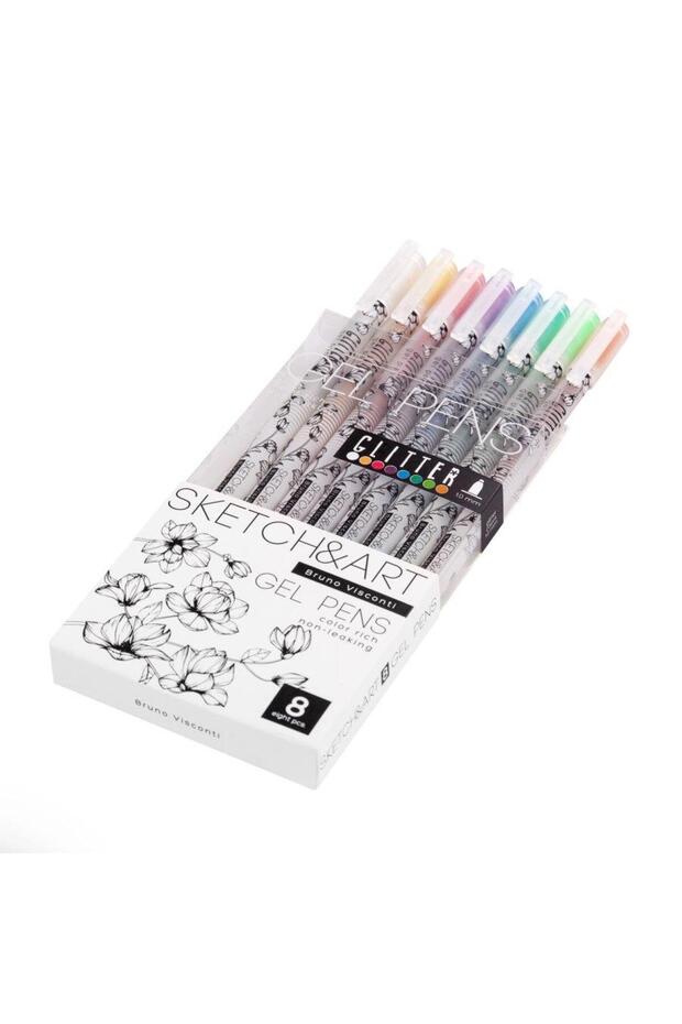 Sketch&Art UniWrite Glitter 1,0mm 8 Renk Jel Kalem - 2