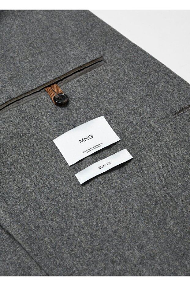 Dar kesim kırçıllı yün blazer ceket - 5