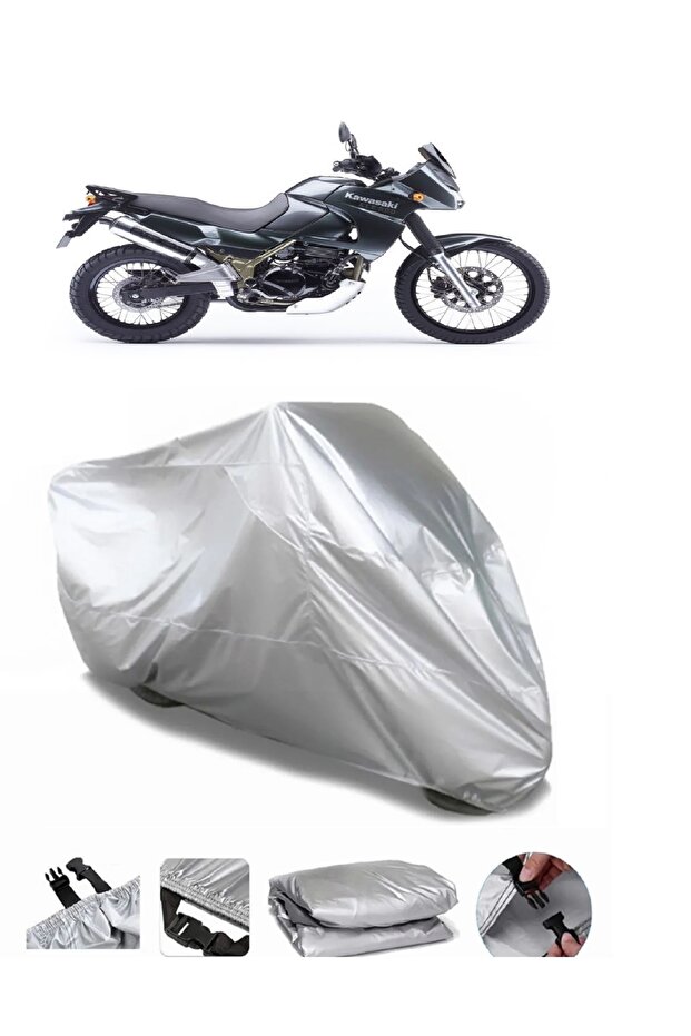 Motorcycle Tarpaulin Waterproof Durable Fabric Compatible With Kawasaki KLE 500 Rear Bag