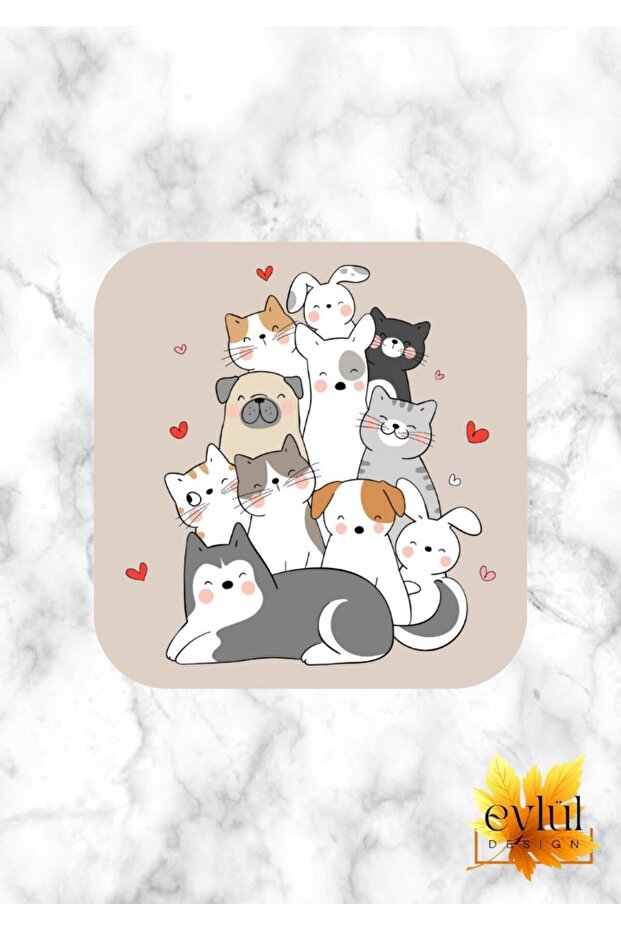 Cute Cats Printed Special Design Printed MDF A Quality Square Coasters