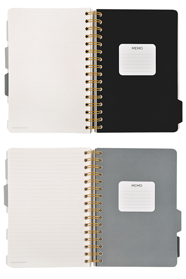 Spiral Notebook A5 with 4 Bookmarks, 30 MakeStriped, 30 MakeStriped, 30 MakeDotted, 30 MakeStraight - 5