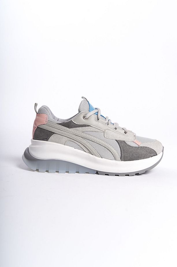 Bari Kadın Yüksek Taban Sneaker Bağcıklı Spor Günlük Ayakkabı - 4