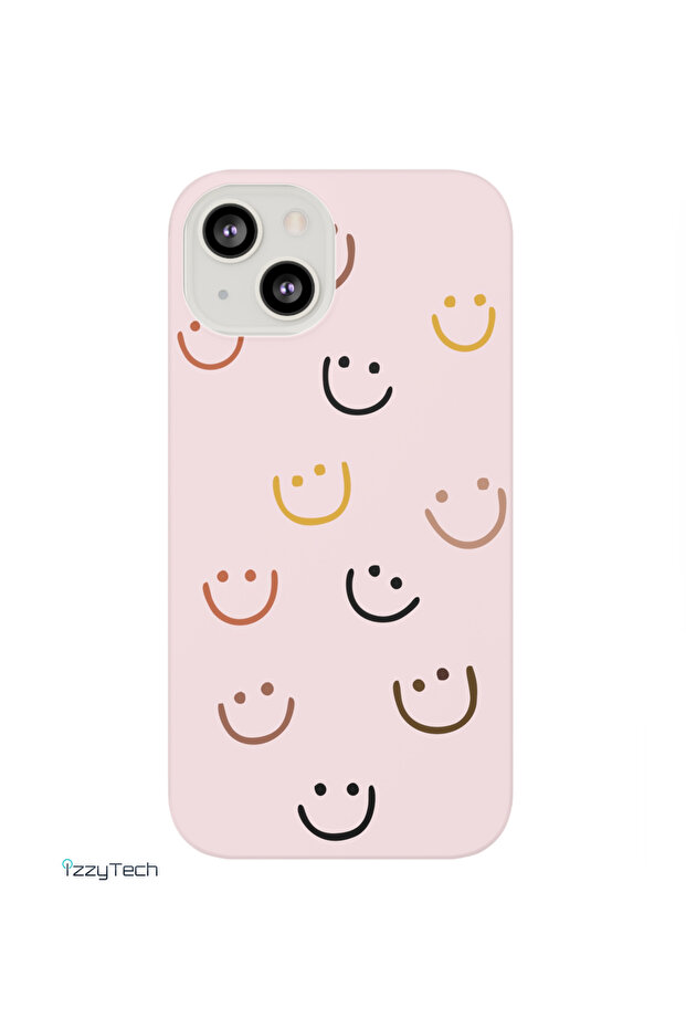 حافظة إطلاق بنمط وجه مبتسم مخملية متوافقة مع هاتف iPhone 14 - 1