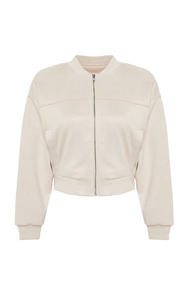 Taş Oversize Süet Bomber Ceket Mont TWOSS24MO00048 - 8