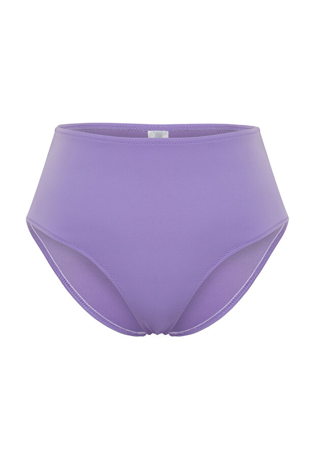 Lila Hipster Yüksek Bel Bikini Altı TBESS21BA0057 - 6