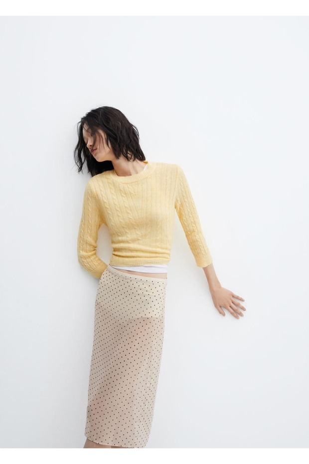 Yarı Transparan Puantiyeli Etek - 6
