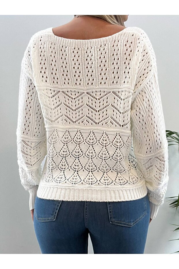 ОТВОРЕН ПРОЛЕТЕН ПЛЕТЕЕН ПУЛОВЕР - 4