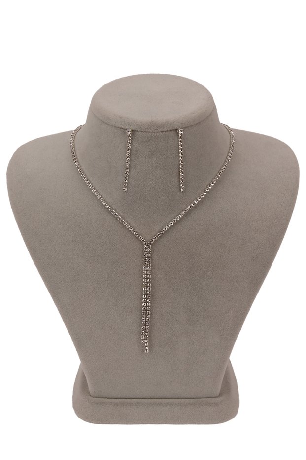 Waterway Crystal Stone Evening Dress Necklace and Earring Set Necklace Set for Special Nights