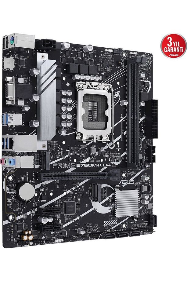 Prıme B760M-K D4 Intel B760 LGA1700 Ddr4 5333 HDMI VGA 2x M2 Usb3.2 Aura Rgb 2.5gbit Lan Mat - 3