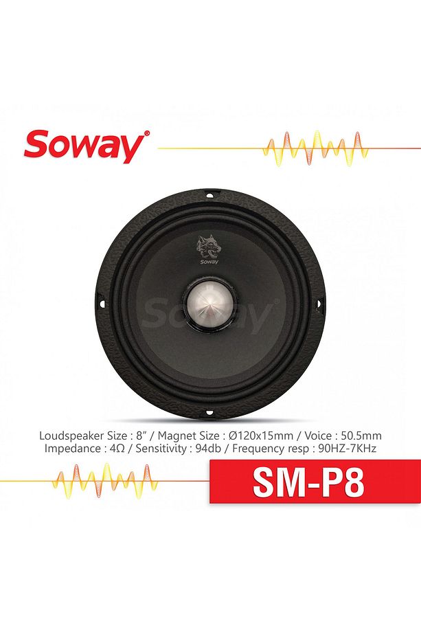 SOWAY SM-P8 20CM MİDRANGE KURŞUN GÖBEK 400W 180RMS HOPARLÖR (2ADET) - 4
