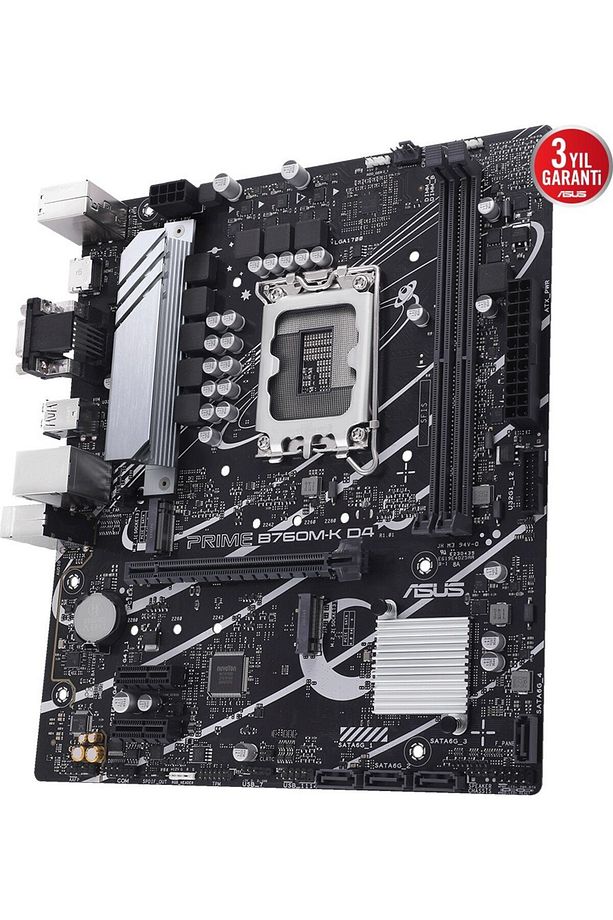 Prıme B760M-K D4 Intel B760 LGA1700 Ddr4 5333 HDMI VGA 2x M2 Usb3.2 Aura Rgb 2.5gbit Lan Mat - 5