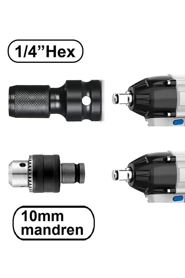 darbeli somun sökme makinesi için metal Mandren ve vidalama  bits Adaptör seti 1/2 hex dönüştücü - 3