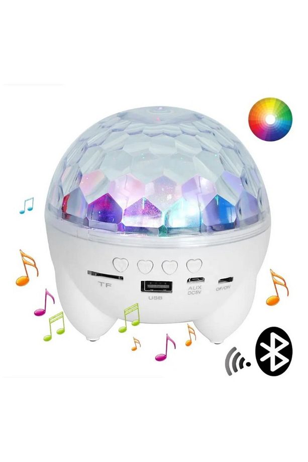 Mini Star Master Şarjlı Hoparlör Rgb Led Disko Ses Topu Projeksiyon Yıldızlı Masa Ve Gece Lambası - 5