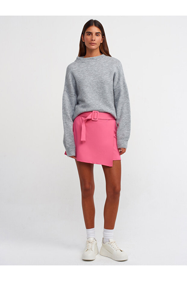 10310 Dik Yaka Basic Kazak-Koyu Gri - 3