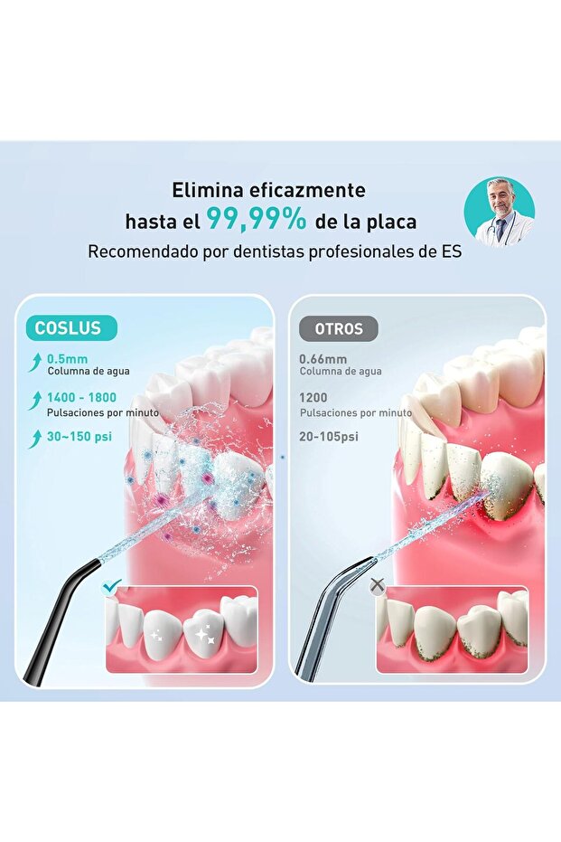 Kablosuz Ağız Duşu 4 Modlu, 300ml Su Tankı, Hızlı Şarj ve Uzun Pil Ömrü Siyah - 2