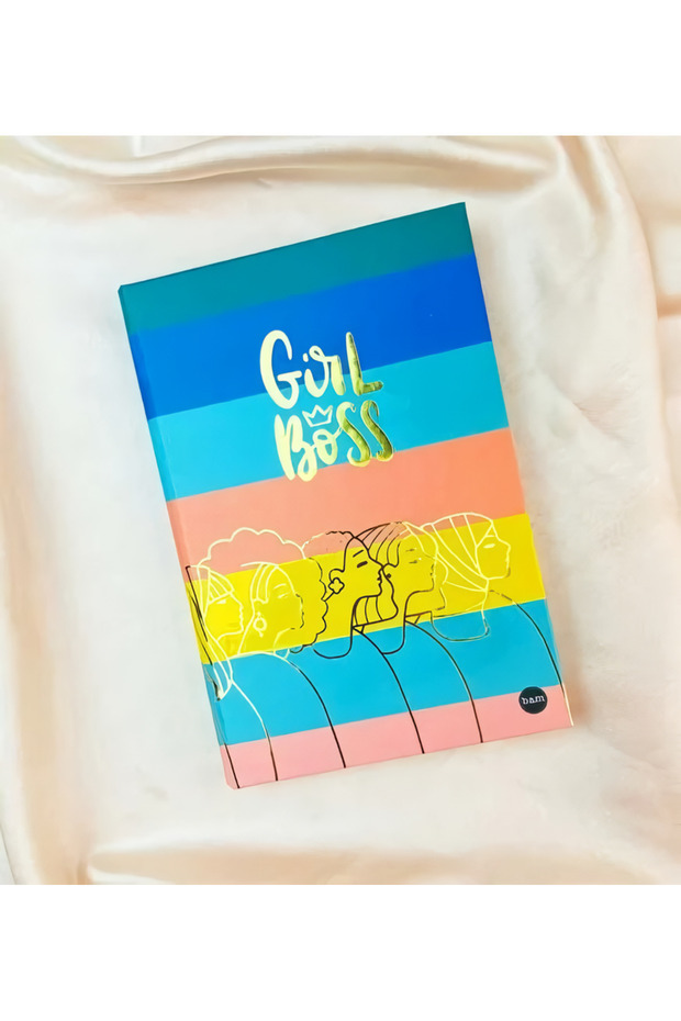 Lastikli Çizgisiz Defter - Renkli Girl Boss - 2