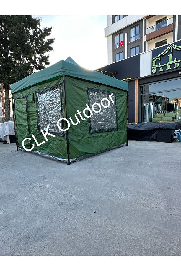 CLK 3x3 Gazebo Kamp Çadırı HAki Yeşil - 2