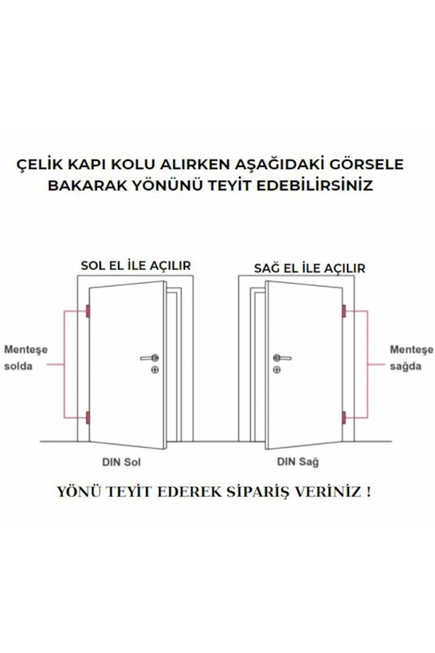 Can Aynalı Nikel Saten Çelik Kapı Kolu Sol Basar Tek Yön - 5