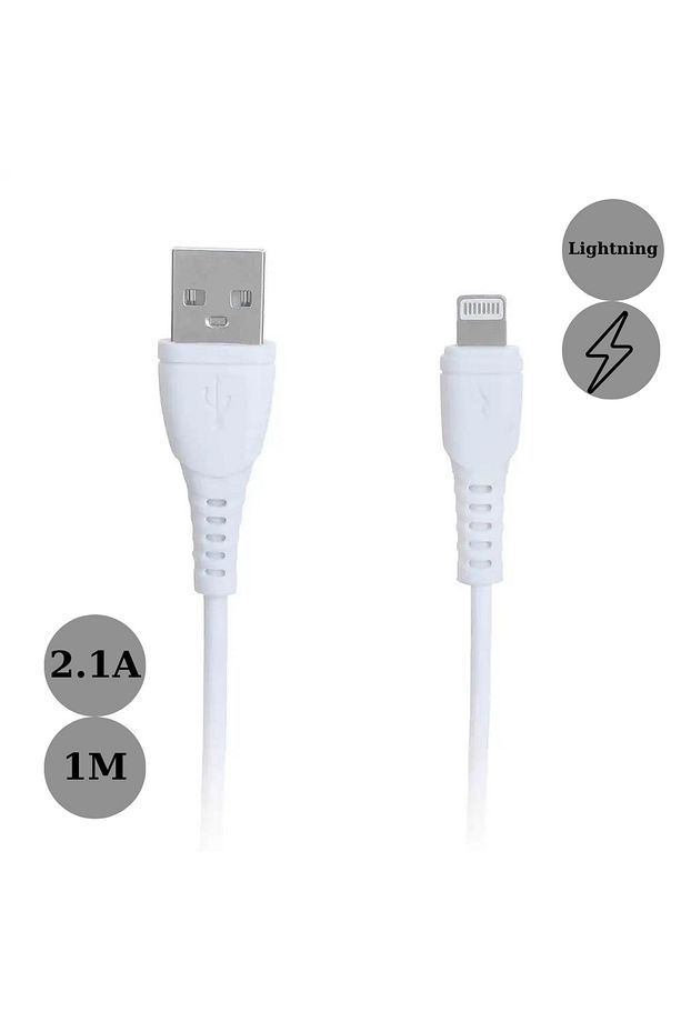 Lightning girişli Tüm İphone modeller ile uyumlu 2.1A Hızlı Şarj Kablosu 6,7,8,x,11,12,13,14 - 1