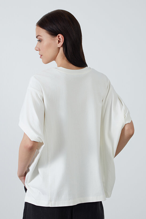 Kısa Kollu Basic Beyaz Tshirt - 5