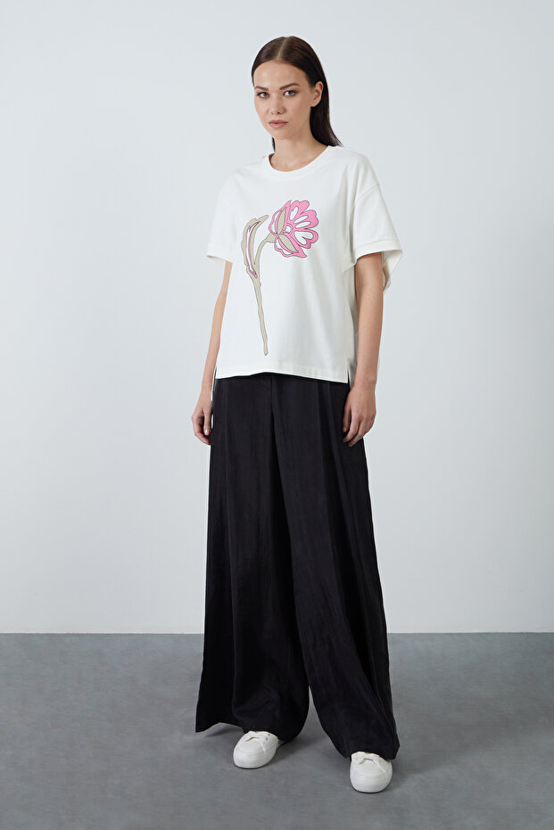 Kısa Kollu Basic Beyaz Tshirt - 3