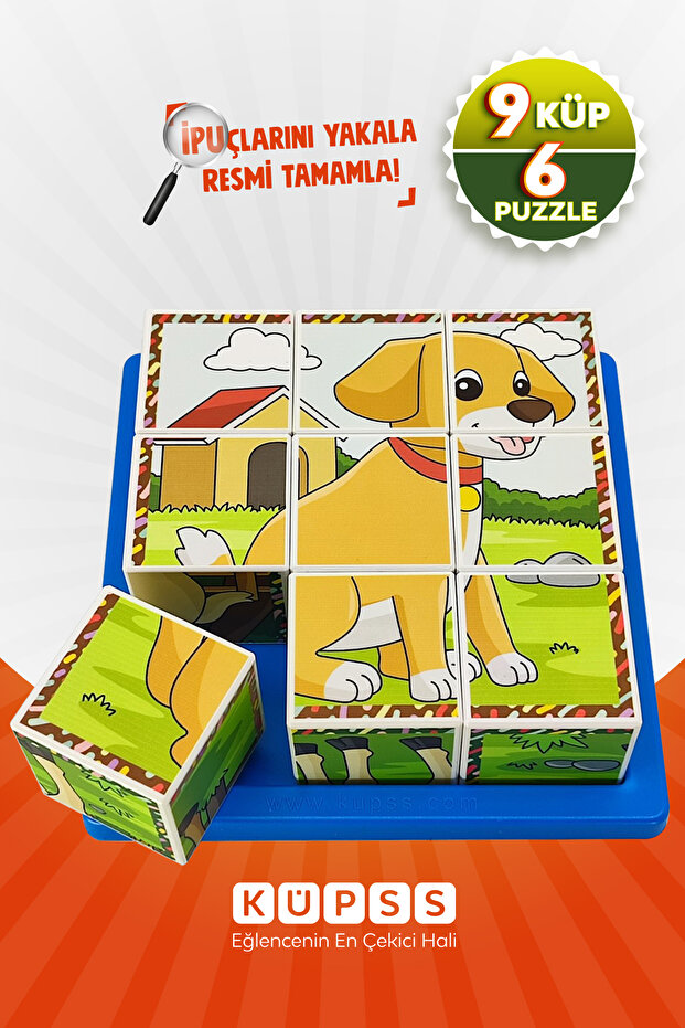 Çiftlik Hayvanları Küp Puzzle - 6 Farklı Yapboz - 1