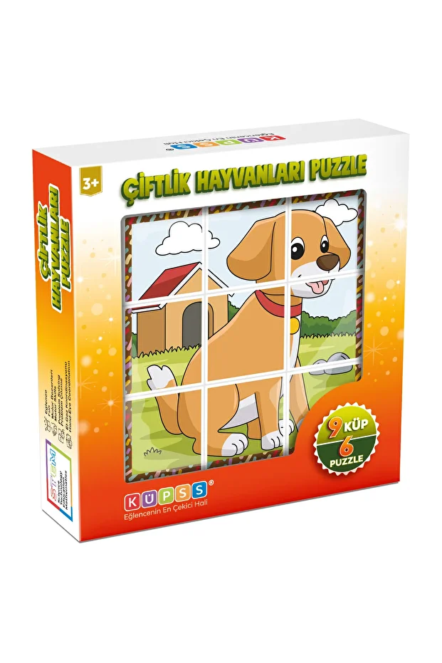 Çiftlik Hayvanları Küp Puzzle - 6 Farklı Yapboz - 3