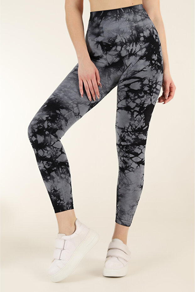 Seamless Push-up Recovery Tie-Dye Pattern Sports Leggings