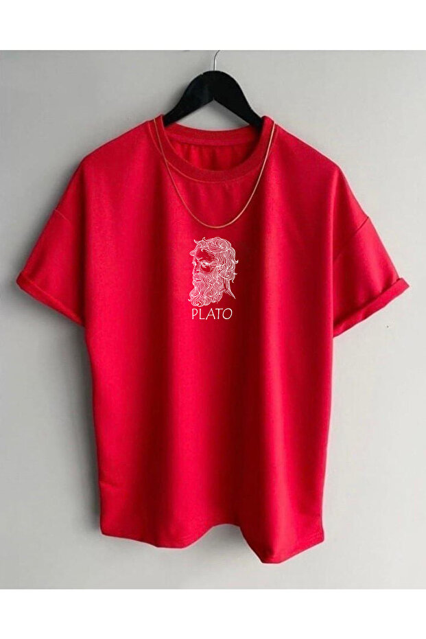 Azurco Oversize Plato Baskılı Siyah Tshirt - 1