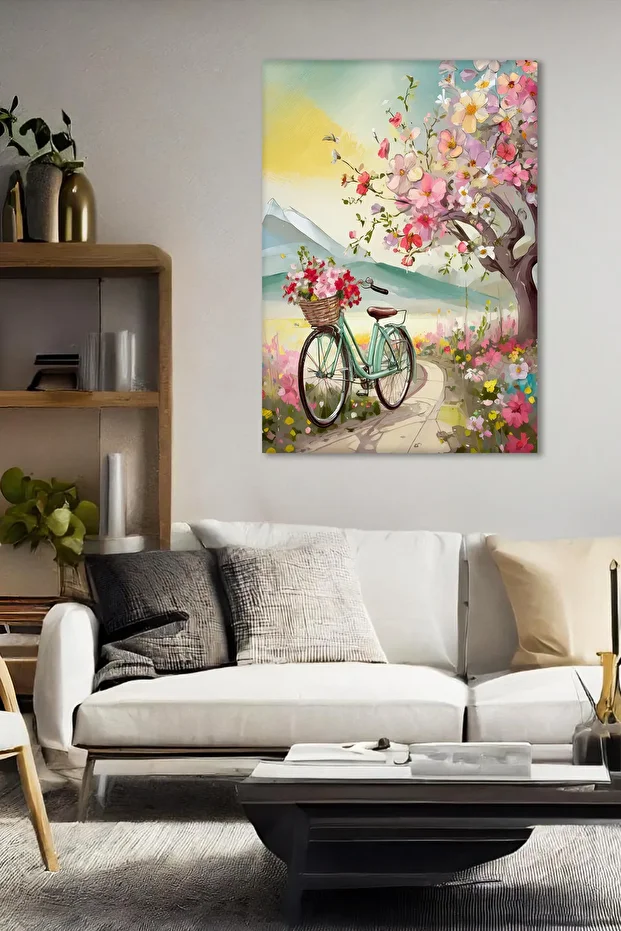 Modern Çiçekli Kanvas Tablo - Duvar Tablosu - Canvas Tablo Duvar Dekorasyonu - 3