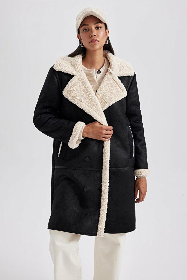 Regular Fit plüss bélés velúr kabát Parka A1305ax23wn - 6