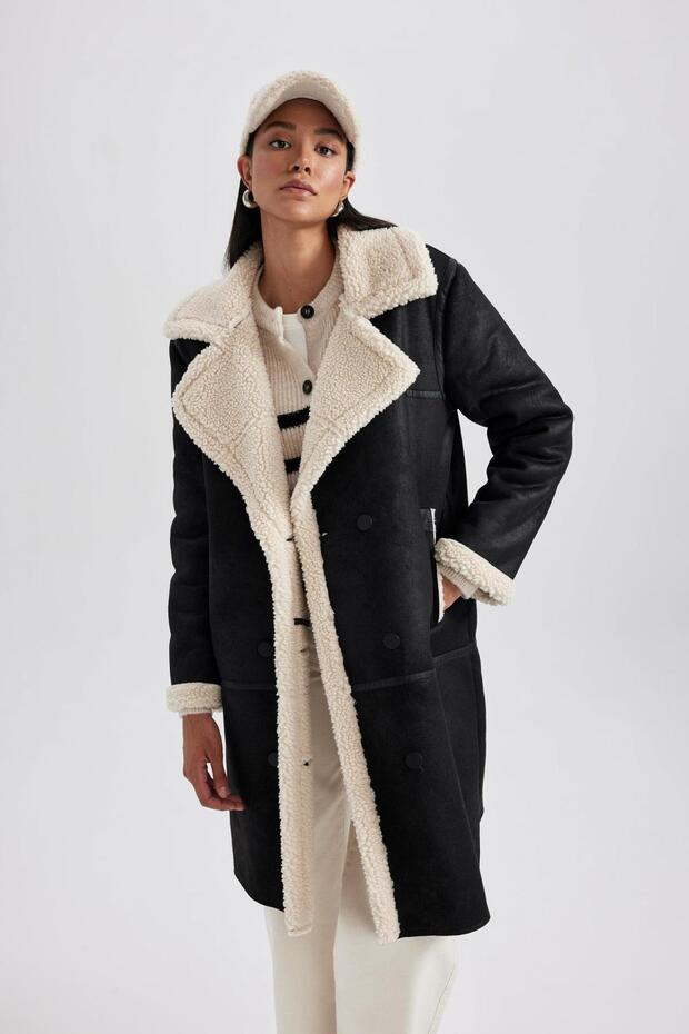 Regular Fit plüss bélés velúr kabát Parka A1305ax23wn - 4