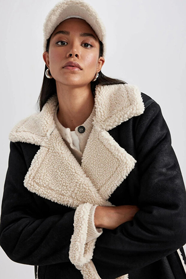 Regular Fit plüss bélés velúr kabát Parka A1305ax23wn - 8