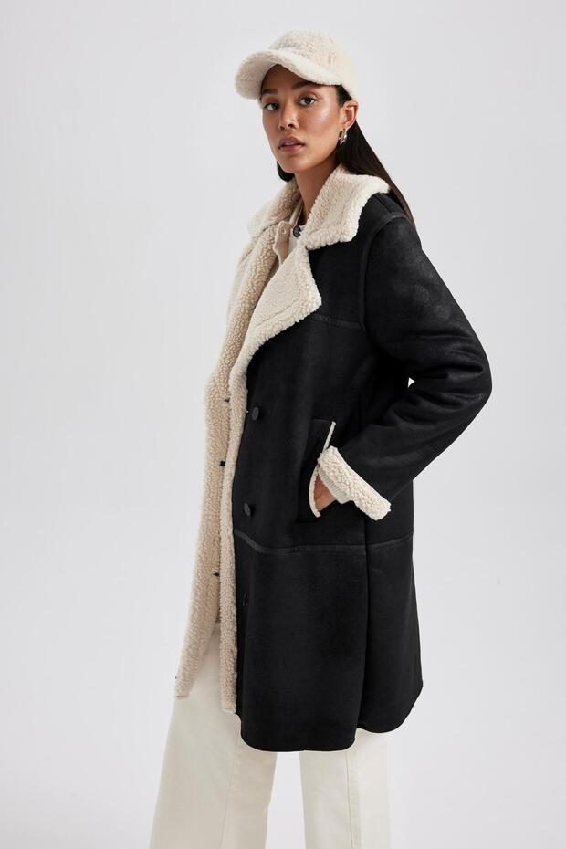 Regular Fit plüss bélés velúr kabát Parka A1305ax23wn - 7