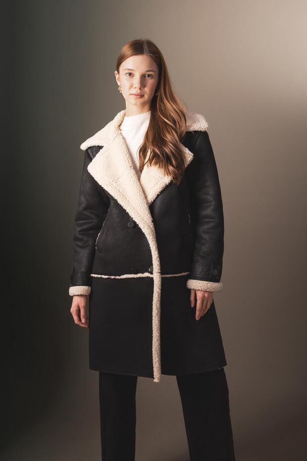 Regular Fit plüss bélés velúr kabát Parka A1305ax23wn - 3