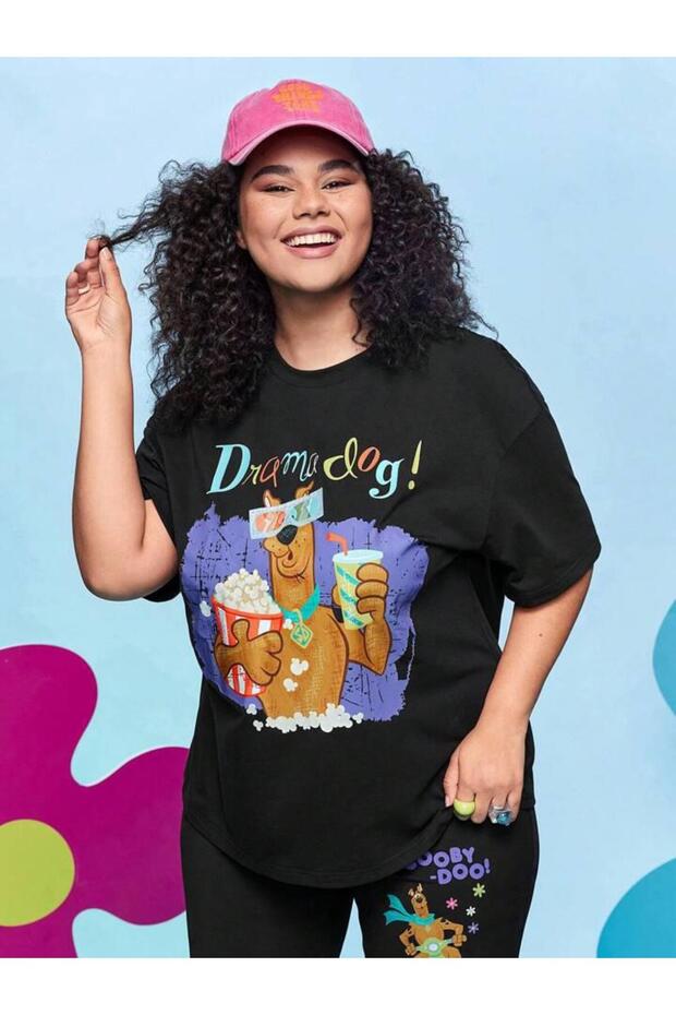 Unisex Women's Scooby Doo Printed Crew Neck 100% Cotton Oversize T-shirt