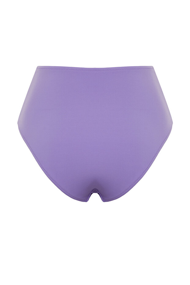 Lila Hipster Yüksek Bel Bikini Altı TBESS21BA0057 - 8