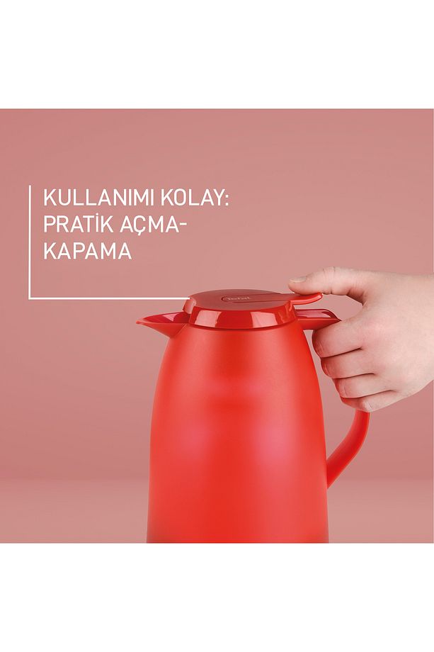 Mambo Paslanmaz Çelik Isı Yalıtımlı 1 Litre Termos [Kırmızı] - 3100517945 - 3