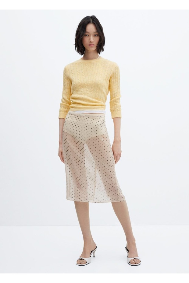 Yarı Transparan Puantiyeli Etek - 2