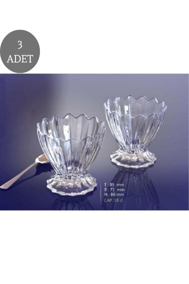 Heredot Luxury Glass Bowl Magnolia Ice Cream Bowl & Snack Bowl Jam Bowl Set of 3